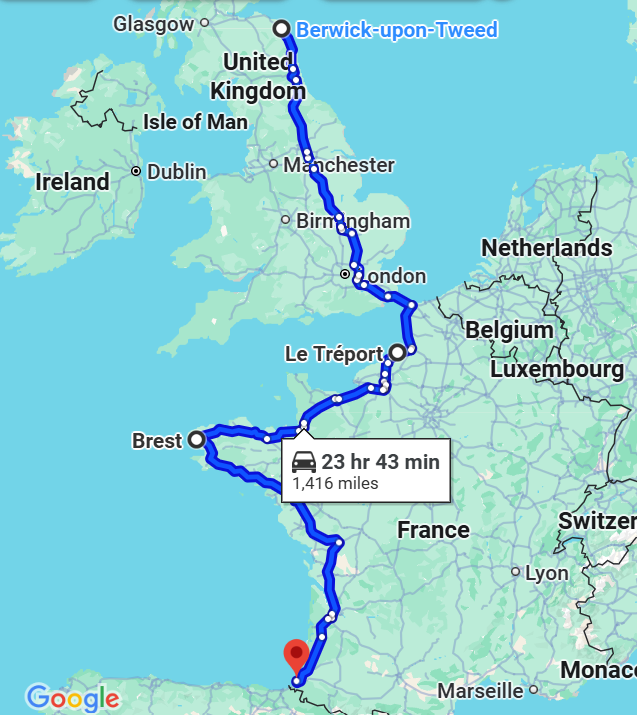 PerfideAlbion's tweet photo. You can drive for 24 hours and still be in English territory https://t.co/tmeiqQn3E5