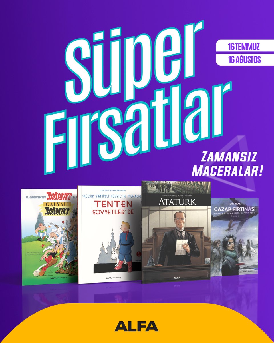 alfakitap's tweet image. Alfa Çizgi Roman kategorisinde süper fırsatlar sizleri bekliyor! Hemen alfakitap.com&apos;u ziyaret edin, süper fırsatları kaçırmayın!

alfakitap.com/cizgi-roman

#alfa #alfakitap #çizgiroman #indirim #kampanya