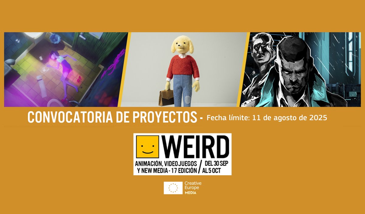 Weird Market 2025: Abierta su convocatoria de proyectos.

#Animación (largometrajes, cortometrajes, series, webseries y series en redes sociales), #videojuegos, #transmedia, #juegos de mesa y #cómics

Fecha límite: 11 de agosto de 2025.
tuit.es/2DToR 

<a href="/WeirdMarket/">WEIRD</a>