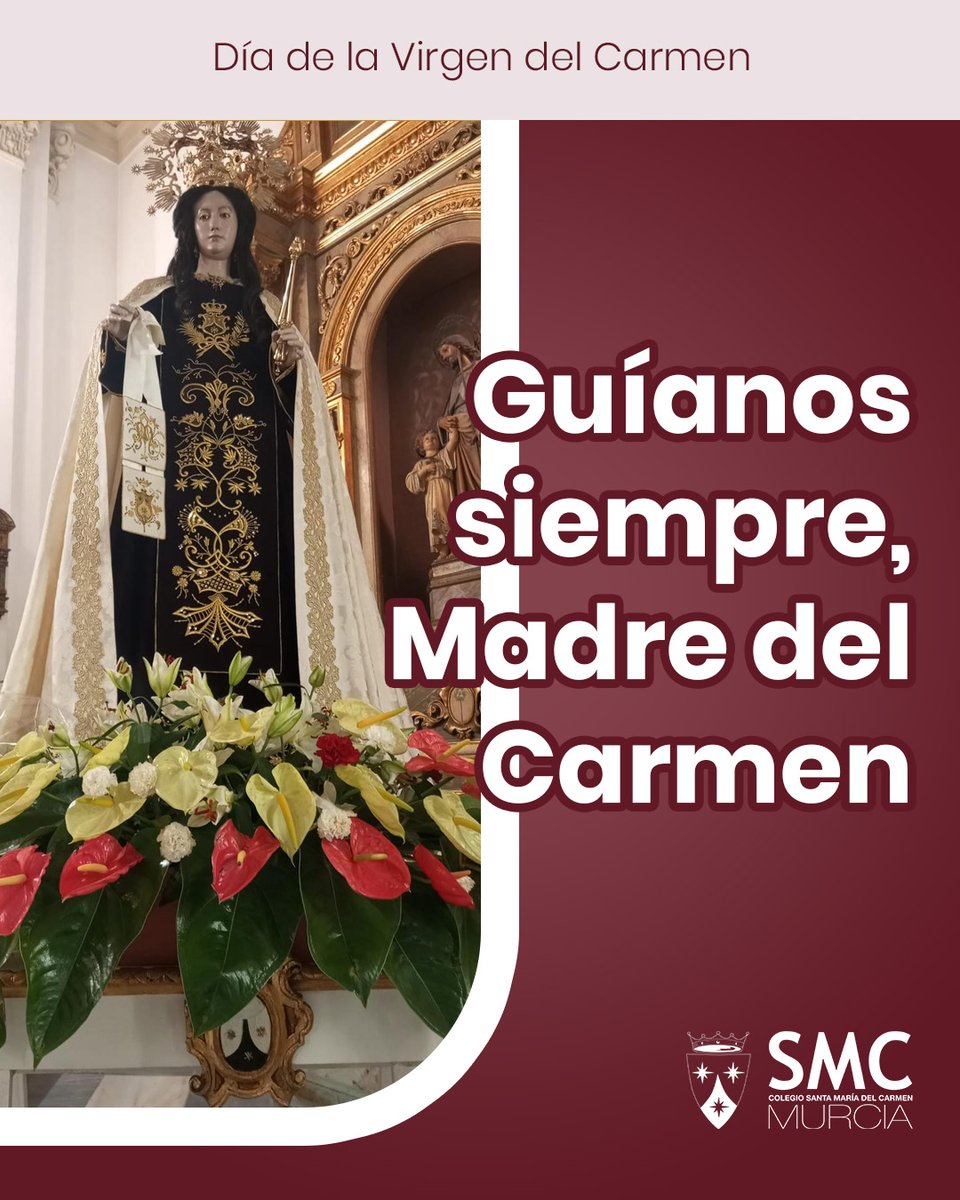 🌊✨ Hoy celebramos con fe y alegría el Día de la Virgen del #Carmen, madre protectora de los marineros y guía espiritual en nuestro caminar 🙏💙Que su luz nos acompañe siempre y nos acerque más a Dios 🌟📿 ¡#VirgendelCarmen, ruega por nosotros! 🤍 #SMCMurcia