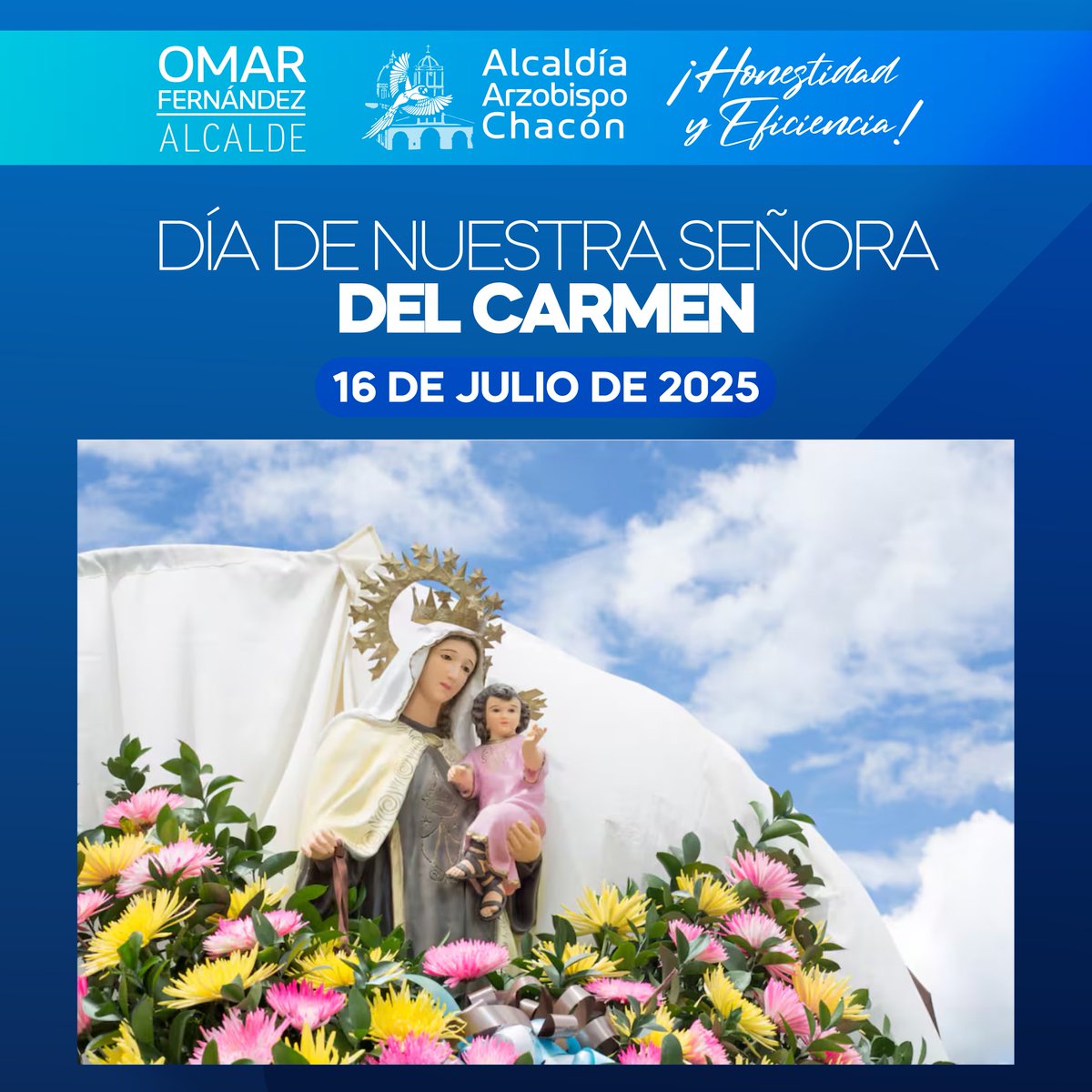 El #16Jul es día de devoción a la Virgen del Carmen, advocación que por siglos ha inspirado fe, consuelo y esperanza en los corazones de miles de creyentes.
Desde el municipio Arzobispo Chacón nos unimos en oración para pedir por la paz y la protección de todas las familias.