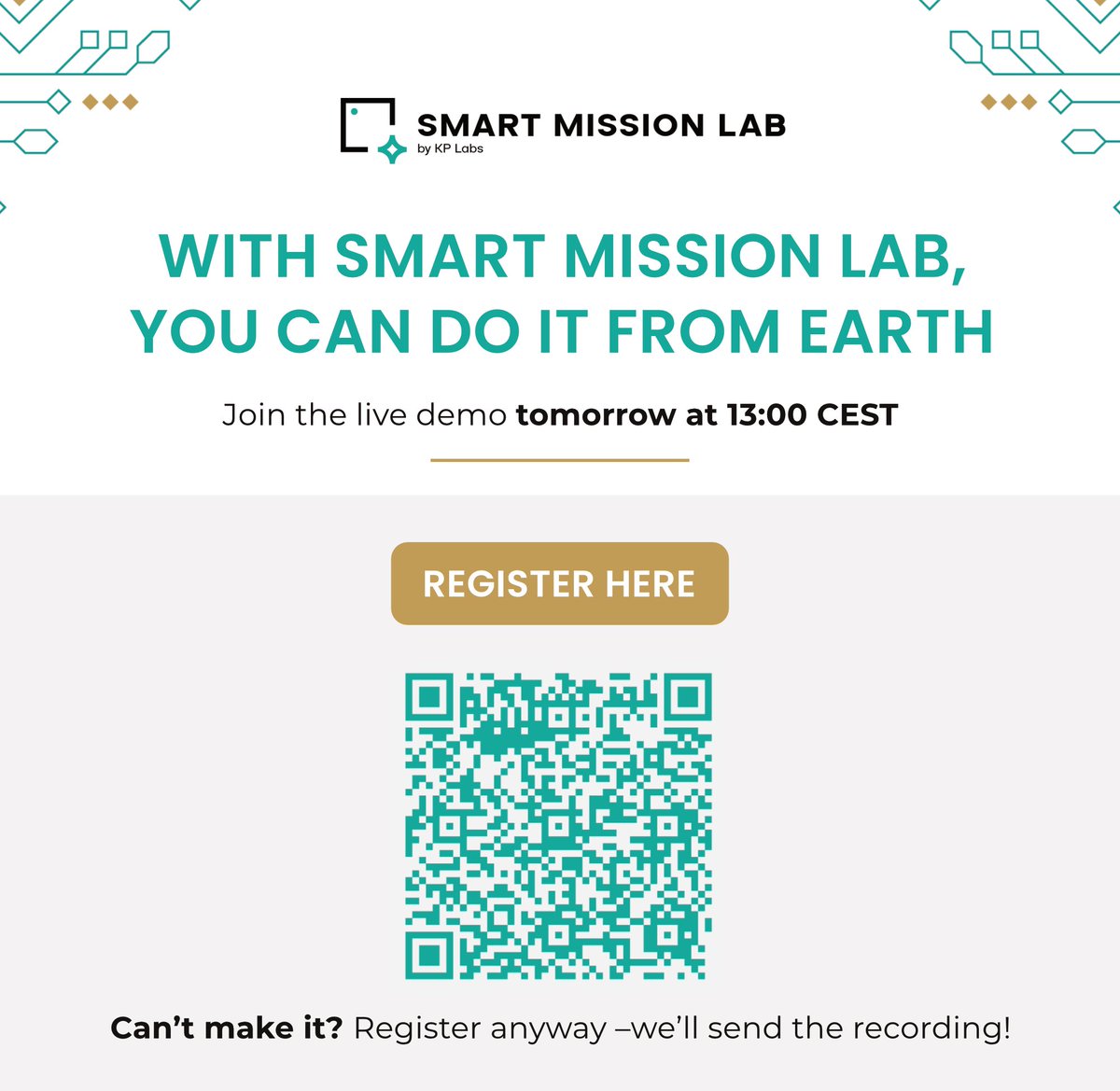 KP Labs (@labs_kp) on Twitter photo 🛰️ Want to test Leopard DPU used on the ISS?
Join our Smart Mission Lab webinar tomorrow at 13:00 for a demo of AI model deployment, FPGA loading, and real-time telemetry analysis.
Register here⬇️
events.teams.microsoft.com/event/eb60de58…
Can’t join live? Register to get the recording later. 🛰️ Want to test Leopard DPU used on the ISS?
Join our Smart Mission Lab webinar tomorrow at 13:00 for a demo of AI model deployment, FPGA loading, and real-time telemetry analysis.
Register here⬇️
events.teams.microsoft.com/event/eb60de58…
Can’t join live? Register to get the recording later.