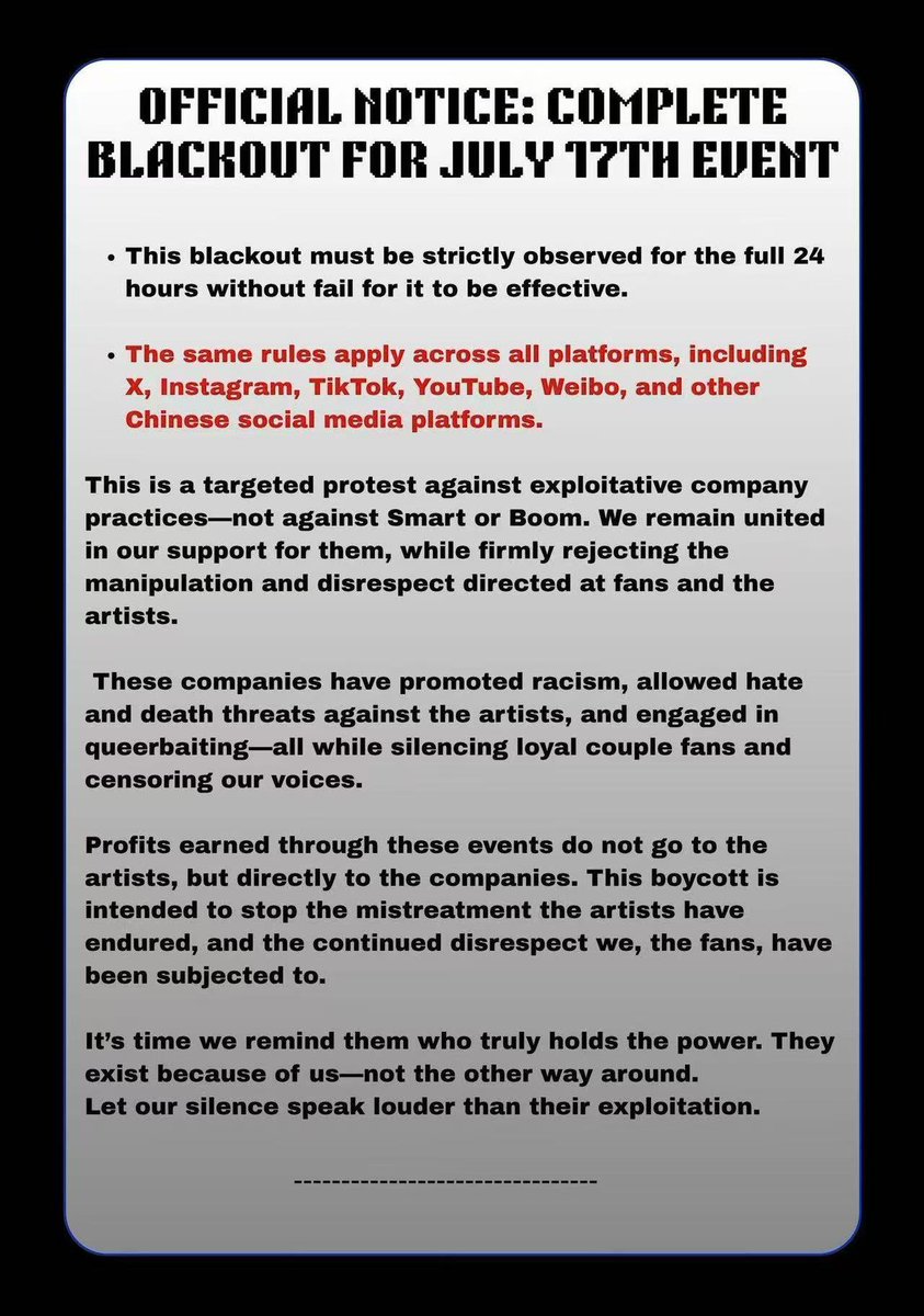 lili456573278's tweet photo. No fan owes you blind faith. You owe us the truth. @Tailai_ENT 

Return SmartBoom as one unit, as promised. Or watch your next project sink before it even starts - you have no reputation in your business. 
@WeTVOfficial @HeadlinerTH 

TAILAI DECEIVES FANS

#TailaiBrokeSmartBoom https://t.co/OkTEgQxyy4