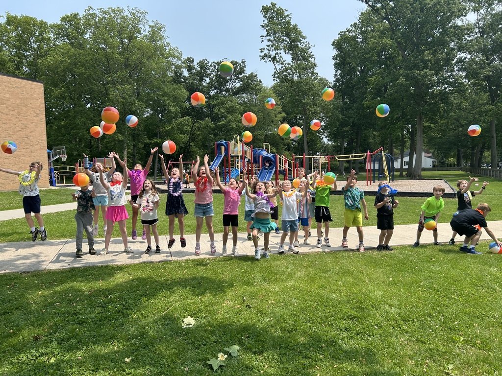 Mrs. Rezabeck’s first-grade class enjoyed a “beach day” during the last week of school. They relaxed on pool floats, had popsicles and played with beach balls.