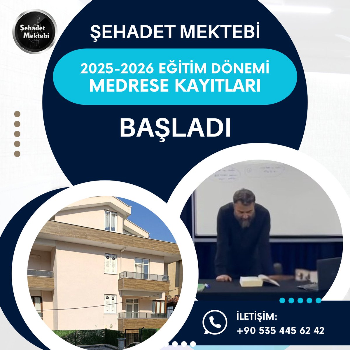 Şehadet Mektebi 2025-2026 Yılı Eğitim Dönemi Medrese Kayıtları Başladı İnşaallah...

Detaylı Bilgi İçin: +90 535 445 62 42

-----
#medrese #tevhid #tevhidehli