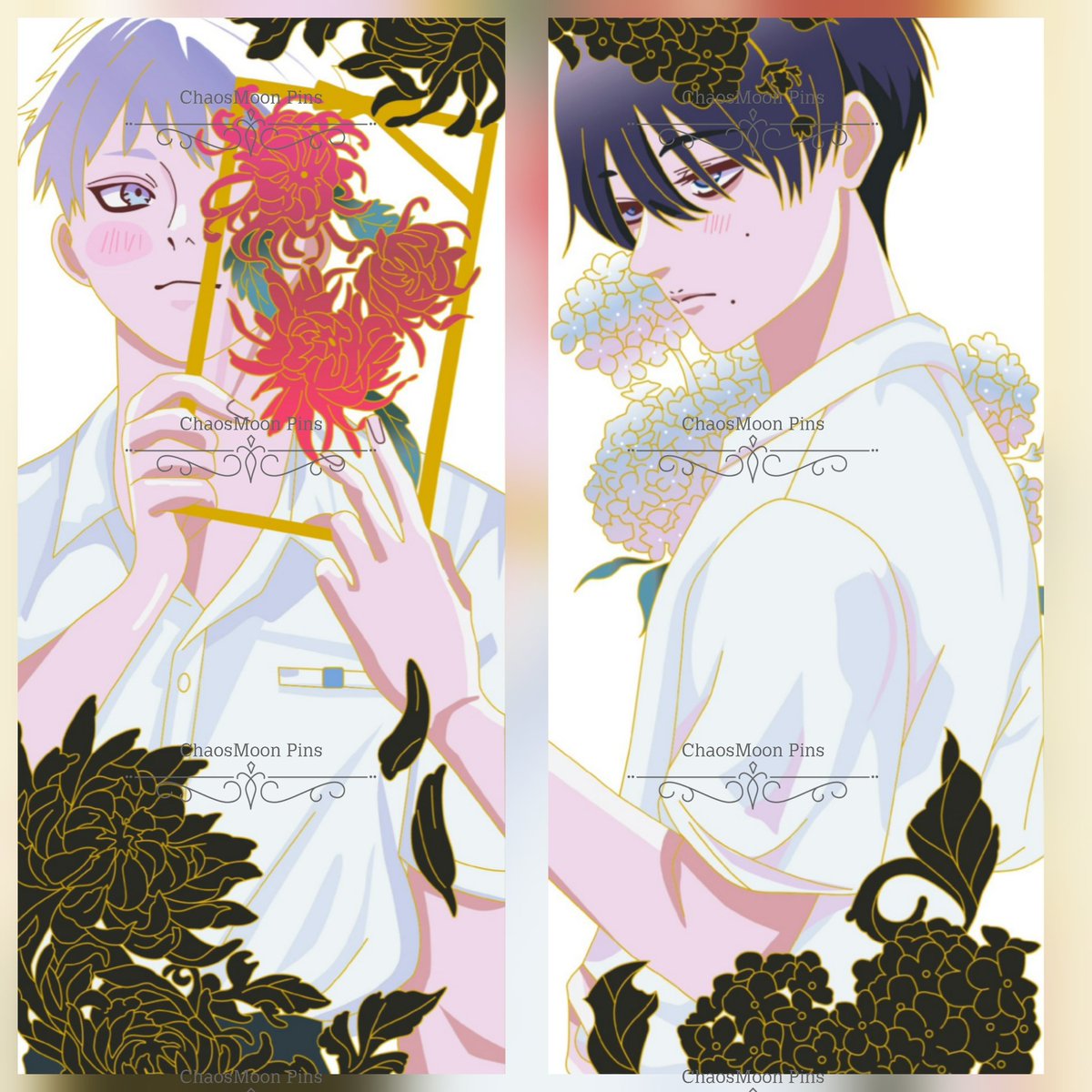 This amazing design by @gemaru_hime presales this Saturday!! See the second image for the pinned version 🌟.

🌙 Presale: July 16, 8am EST - July 17, 8am EST

🌙 Price: $65 for the set

#thesummerhikarudied #summerhikarudied #animepin