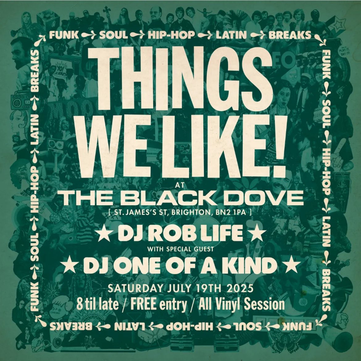 RarekindRecords's tweet image. Weekend happenings…
Friday 18th Dan Lish - Ego Strip 2 gallery show launch at Brighton Gallery 242 on the Seafront with tunes from Mr Krum, DJ Format, Cuth and Bay29
Saturday 19th Things We Like continues at the Black Dove with Rob Life and DJ Oneofakind at the controls