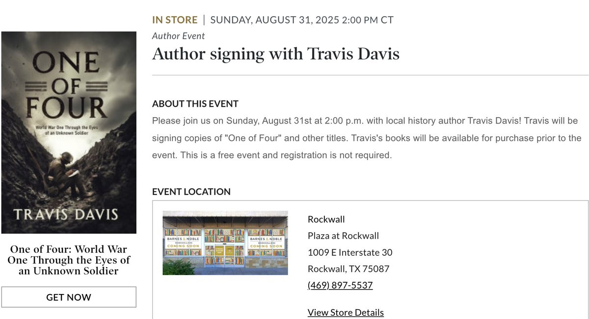 RealTWDavis's tweet image. I'm proud to be part of the new @BNBuzz in Rockwall, Texas, for the Grand opening. @RockwallOnline, if you're in the area, please stop by and say hi. @BestThrillBooks @nytimesbooks #bookstagram