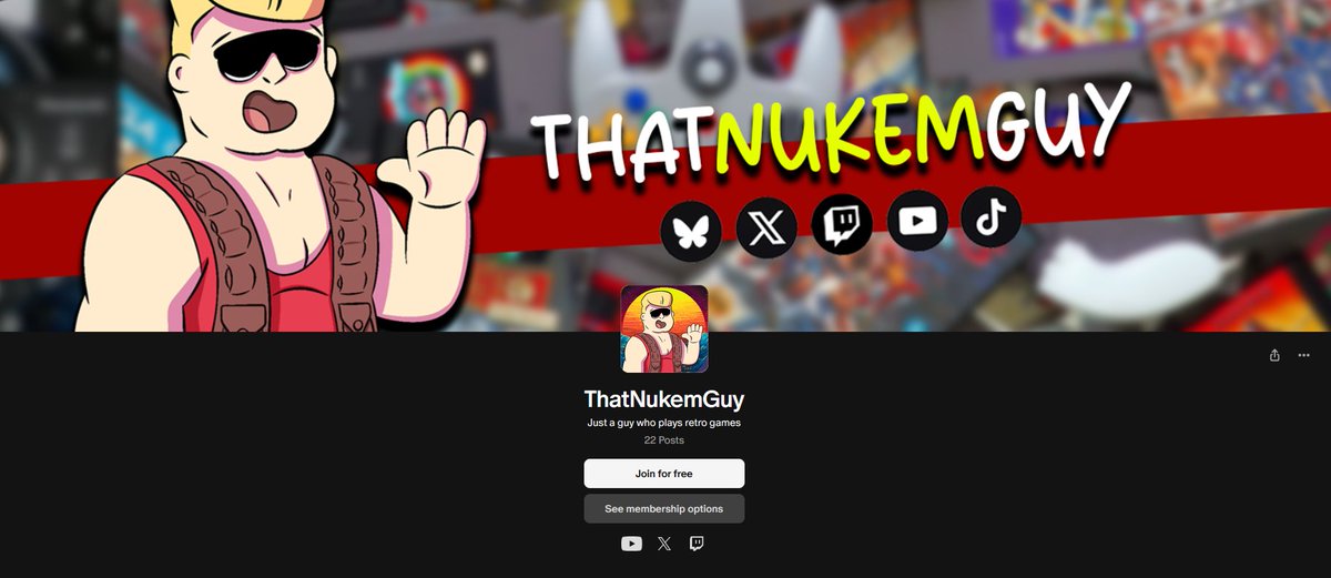 Hey hey!

I've launched a Patreon for those who don't like using Youtube Memberships.

You get all the same exclusive videos that Youtube Members get at the same time!

If you want to support, yay. If you don't, also yay! Wanted to offer the option.

patreon.com/ThatNukemGuy