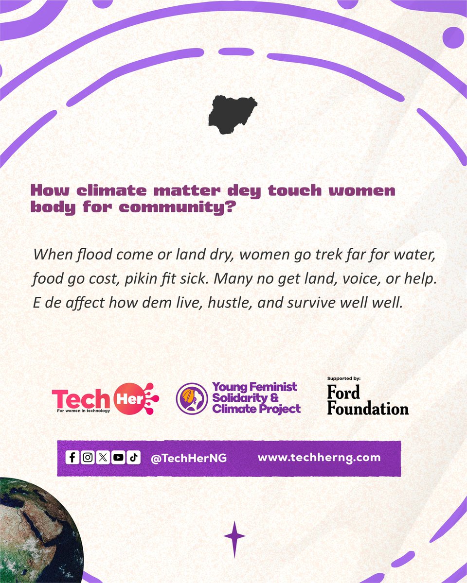 TechHerNG's tweet image. You asked, so we're answering!
We've received your thoughtful questions about the Women, Earth & Equity (WEE) Climate Workshop, from "Why ecofeminism?" to "What does climate justice have to do with gender equality?" and how it all ties into the broader fight for feminist climate…