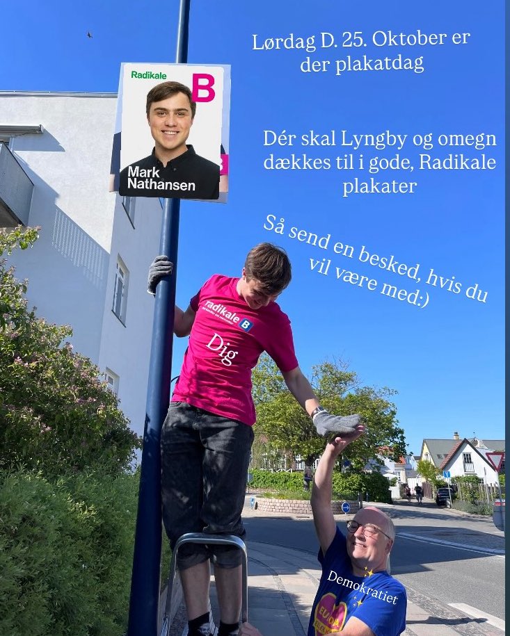 Mark__A__N's tweet image. Hjælp jeres lokaler kandidater med at hænge plakater op!
Uanset hvilket parti I støtter, er det god stil at støtte op om demokratiet&lt;3
#dkpol