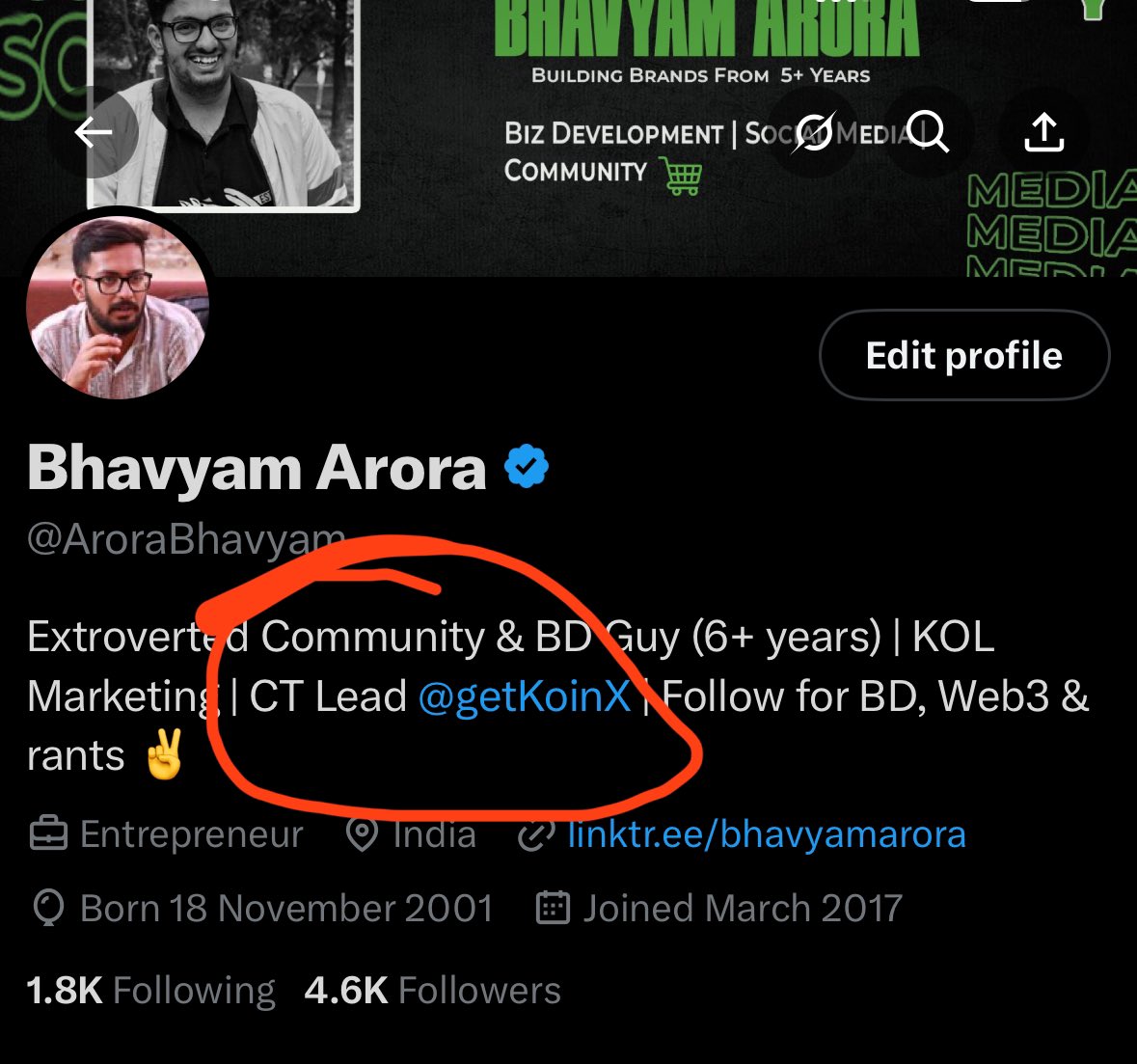AroraBhavyam's tweet image. Since CT Lead is a thing, I can improvise my profile and write that over! 🤞