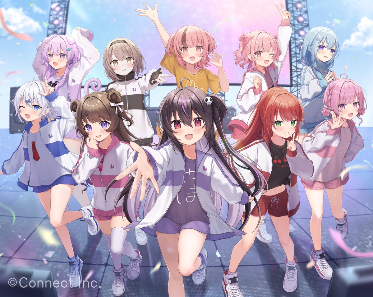 okiq_'s tweet image. 【お仕事報告】
らいとあっぷ様より「SummerFestival2025」の
ジャージ衣装キービジュアルを担当させていただきました!🎉
すごく久しぶりに全員分描かせていただいたので大変楽しかった!!
こちらのイラストを使用したグッズもたくさん出ておりますので何卒よろしくお願いします!🫶