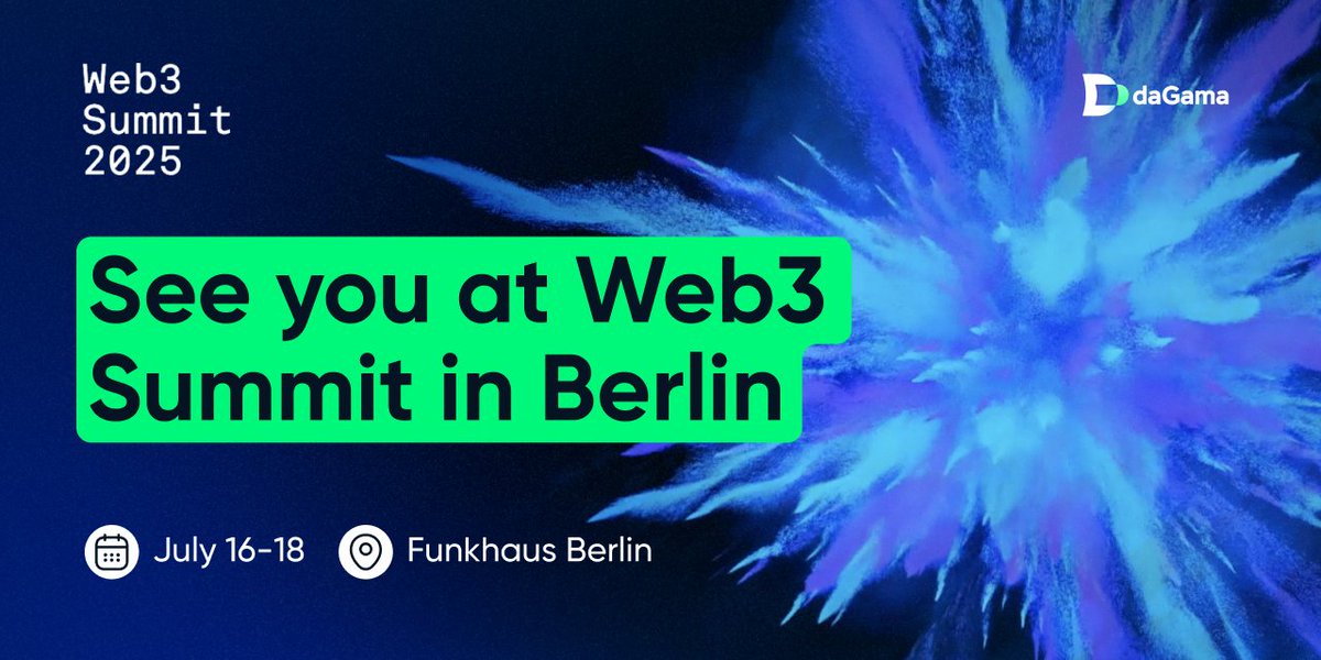 See you at Web3 Summit in Berlin 🇩🇪

Builders, dreamers, and decentralizers – Berlin is calling. Web3 Summit 2025 is a playground for the next wave of the internet!

▪️ Held at the iconic Funkhaus Berlin, a former broadcasting HQ turned creative hub, the event brings together
