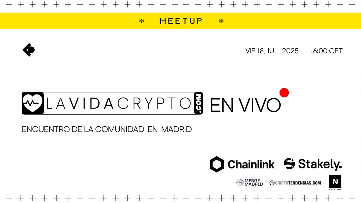 CryptoDays (@cryptodays_xyz) on Twitter photo This Friday we’re joining <a href="/LaVidaCrypto_/">LaVidaCrypto</a> for the live recording of their 150th episode in Madrid 🫰
Web3 convos, special guests, networking & cocktails to close it off.
Presented with support from <a href="/chainlinkesp/">Chainlink - Cuenta oficial en español ⬡</a> <a href="/chainlink/">Chainlink</a> @stakely_io
RSVP 👇🏽 This Friday we’re joining <a href="/LaVidaCrypto_/">LaVidaCrypto</a> for the live recording of their 150th episode in Madrid 🫰
Web3 convos, special guests, networking & cocktails to close it off.
Presented with support from <a href="/chainlinkesp/">Chainlink - Cuenta oficial en español ⬡</a> <a href="/chainlink/">Chainlink</a> @stakely_io
RSVP 👇🏽