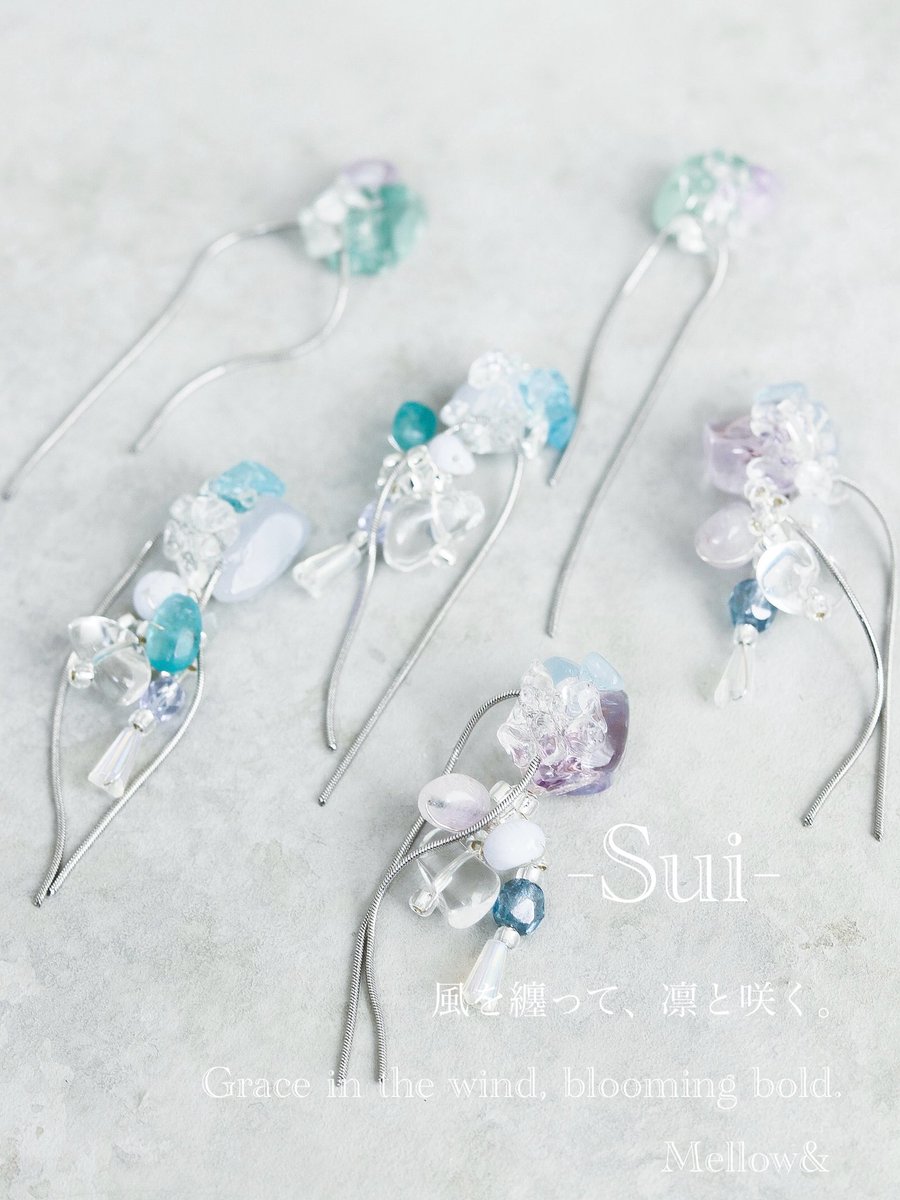 Suiは透明感あふれる天然石を使ったMellow&amp;色のアクセサリーなので　

福岡のマジケン（70名以上で行うグループ展）でも見ていただきたいな