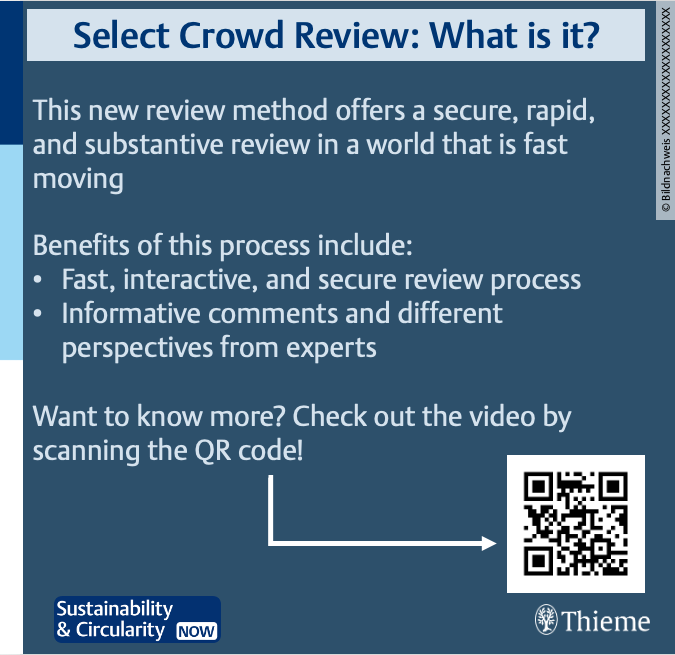 Sustainability & Circularity NOW (@suscircnow) on Twitter photo 🚨Join the SCNOW Select Review Crowd!🚨
Help shape cutting-edge research via SCR — a fast, secure, expert-led review method.
⏱️Avg. 48–72h
🧠Insightful, flexible, & impactful
📺 Learn more: youtu.be/jqTjBpII27Q
Message/email us: sustainability&circularitynow@thieme.de 🚨Join the SCNOW Select Review Crowd!🚨
Help shape cutting-edge research via SCR — a fast, secure, expert-led review method.
⏱️Avg. 48–72h
🧠Insightful, flexible, & impactful
📺 Learn more: youtu.be/jqTjBpII27Q
Message/email us: sustainability&circularitynow@thieme.de