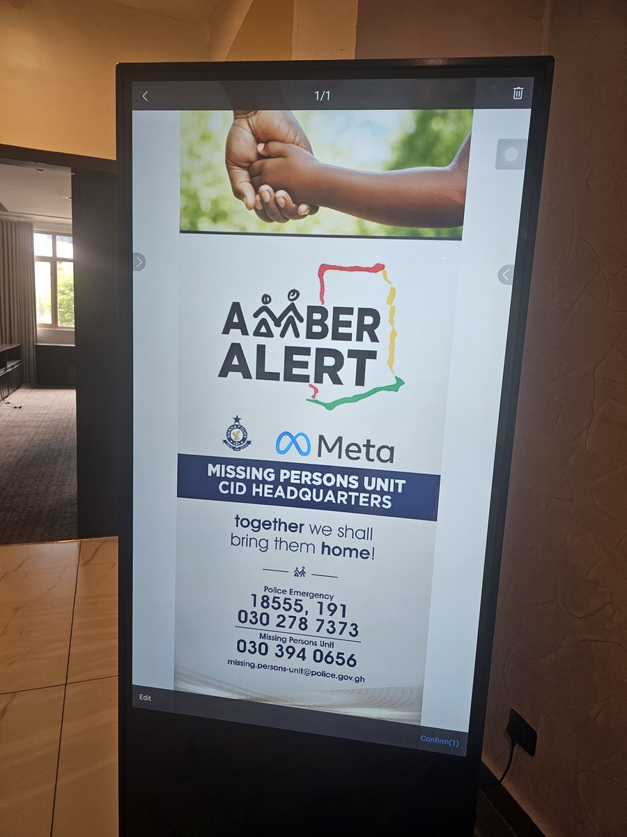 AMBER ALERT

I've been working with <a href="/Meta/">Meta</a> and the Ghana Police Service to launch AMBER Alert in Ghana.

This is a life-saving tool to help find missing children faster using the power of social media.