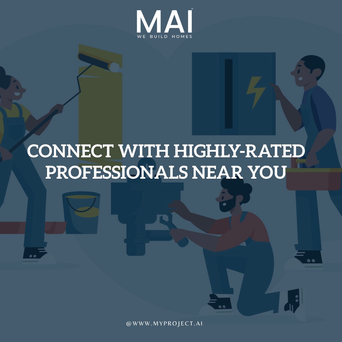 MAI__UK's tweet image. MAI – Connect with top-rated local traders across the UK.
Match with the right professional for any home service or construction project.

#MyProjectAI #HomeServices #Construction #LocalTraders