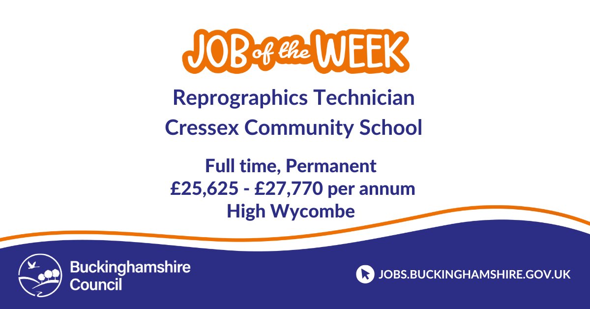 Could your skills and talent help fill this behind-the-scenes but essential role to assist staff in supporting student learning? Cressex Community School is looking to appoint a Reprographics Technician. Find out more: ow.ly/mn3e50Wqt8H 

#Reprographics #Technician #Support