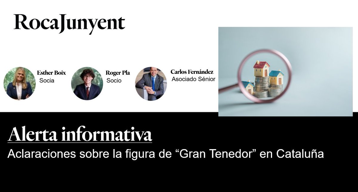 ❗#GranTenedor en Cataluña: La Resolución 3/2025  de Tributs aclara:
🔹Usufructo: NO computa.
🔹Copropiedad (proindivisos): cálculo por superficie. Límite +1.500m².
Análisis sobre las consecuencias fiscales el Dpto de Derecho Inmobiliario.
Detalles aquí: t.ly/Ss1Md