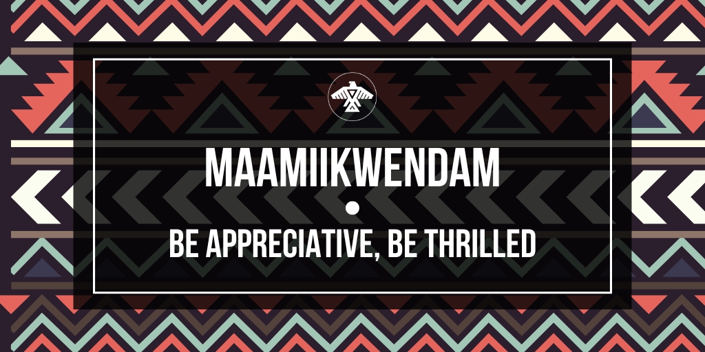 AnishNation's tweet image. Maamiikwendam (be appreciative, be thrilled)
- Nishinaabemwin Online Dictionary