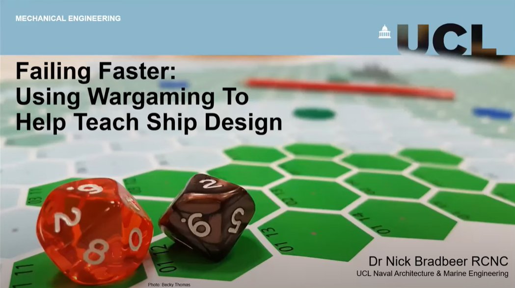 GUWargaming's tweet image. ICYMI: @nickbradbeer discussed how @ucl developed their own in-house #wargames over the last six years after being unable to find any commercial games which focused in enough detail on the engineering design of the ship.
Link: youtu.be/cP6HzLB0DZI
