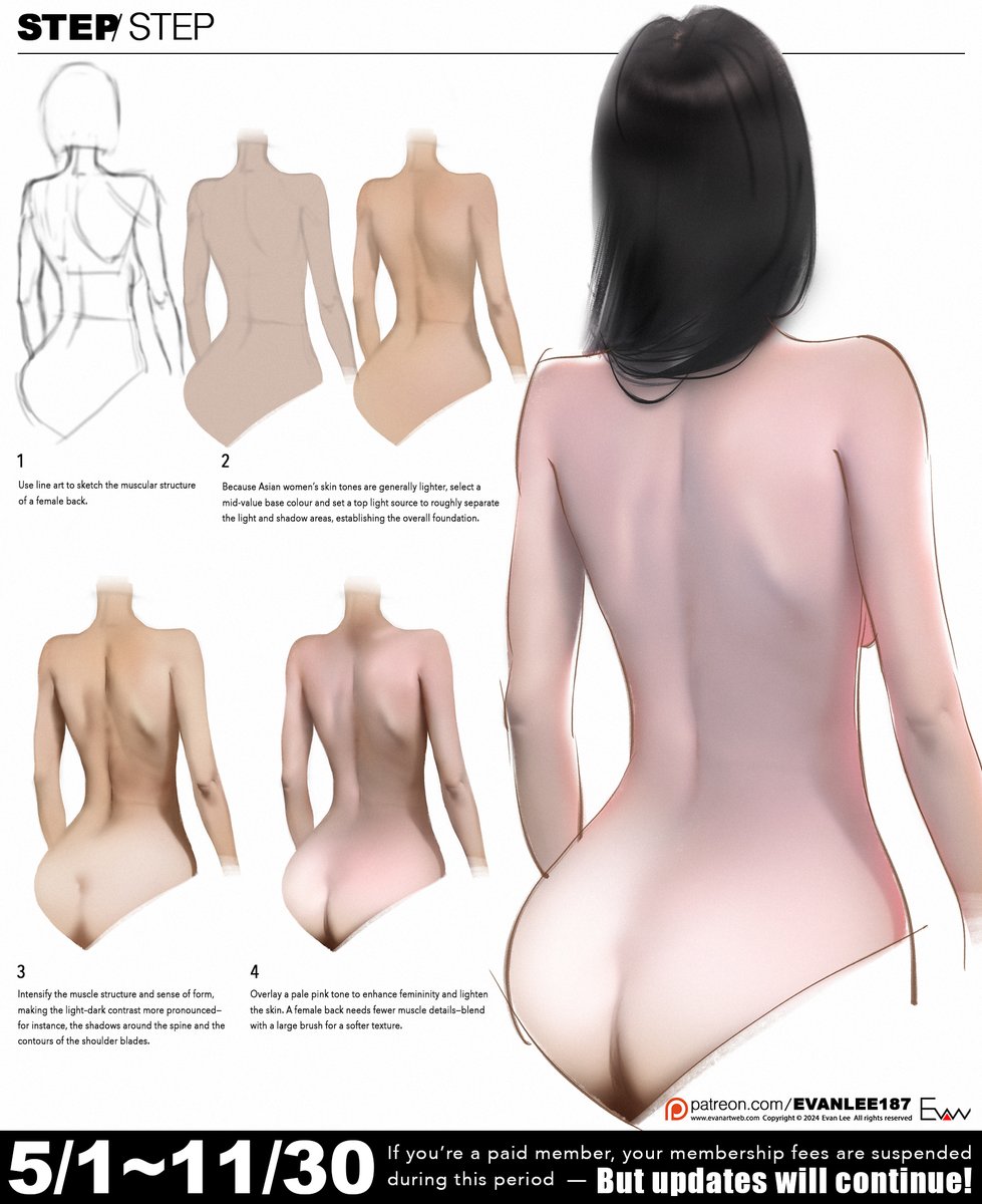 EVANLEE082's tweet photo. Anyone interested in a tutorial on drawing the back view of a female figure? 🤔🤔#evanlee #patreon #joinmypatreon #togettherecord #andpsd #evanartweb https://t.co/71bK1NJ6IJ