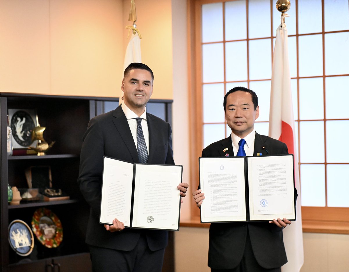 DeputyPMIanBorg's tweet image. An important agreement with @MOFAJapan_en State Minister for Foreign Affairs Fujii Hisayuki today in Tokyo.
After years of discussions, we concluded an agreement giving Maltese youth an opportunity to get free working holiday visas to explore Japan, and likewise for Japanese…