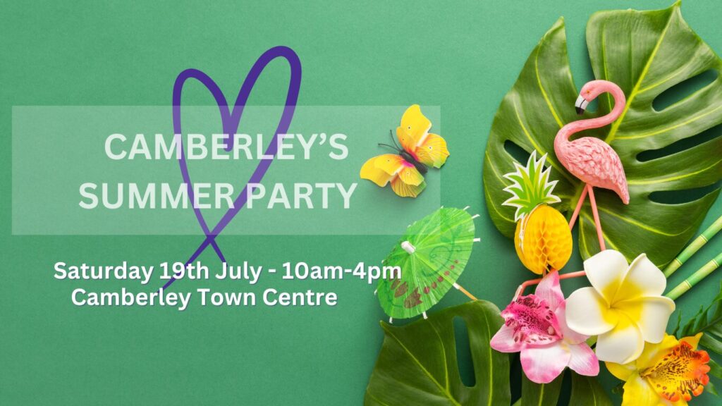 Come and see us this weekend at Camberley town's Summer Party this Saturday. The centre of town will be filled with lots of exciting things to do from Artisanal market stalls to a children's beach area.. also our Aerobility volunteers will be there too, See you there!