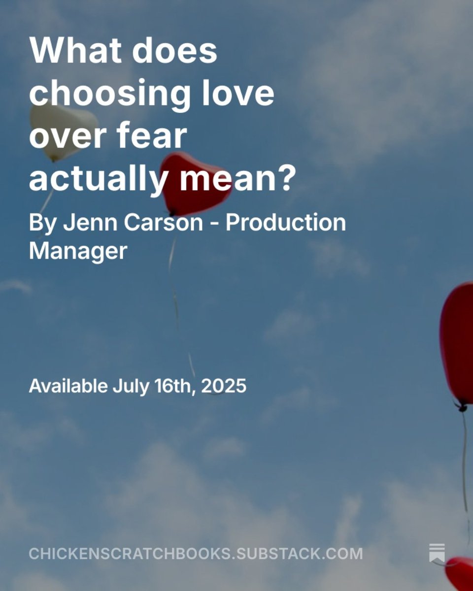 CSBooks4's tweet image. We are loving Jenn&apos;s take on how to promote love over fear in your daily life. 

Head over to Substack and join in the conversation!

Subscribing is free and we would LOVE to have you join us.