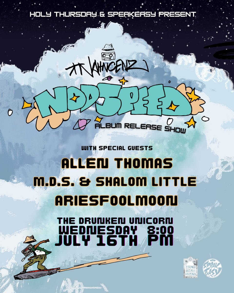 SpeakeasyPromo's tweet image. TONIGHT :: Nahncenz plays The Drunken Unicorn with Allen Thomas (beat set), M.D.S & Shalom Little and ariesfoolmoon. Tix: bigtickets.com/e/spnb/nahncen…