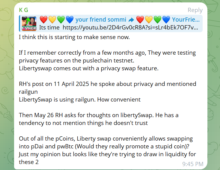 ❤️💛💚💙

Read this carefully:

My Nipples Remain Pegged.

PulseChain. pDAI. Richard Heart. LibertySwap.