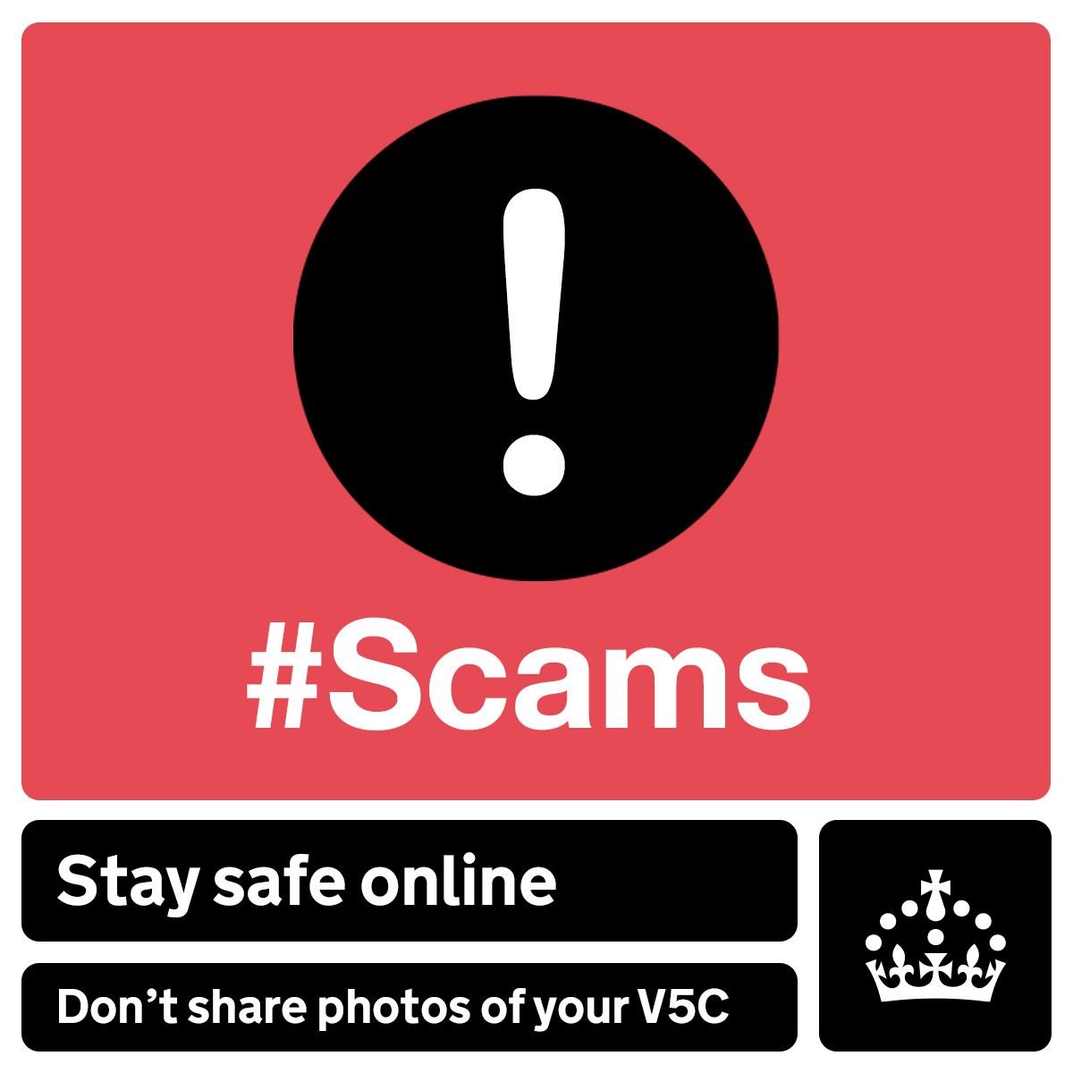 Stay safe online – don’t share photos of your V5C log book on social media or selling sites, as scammers can use them for identity theft. 

gov.uk/report-suspici… 

#Scams