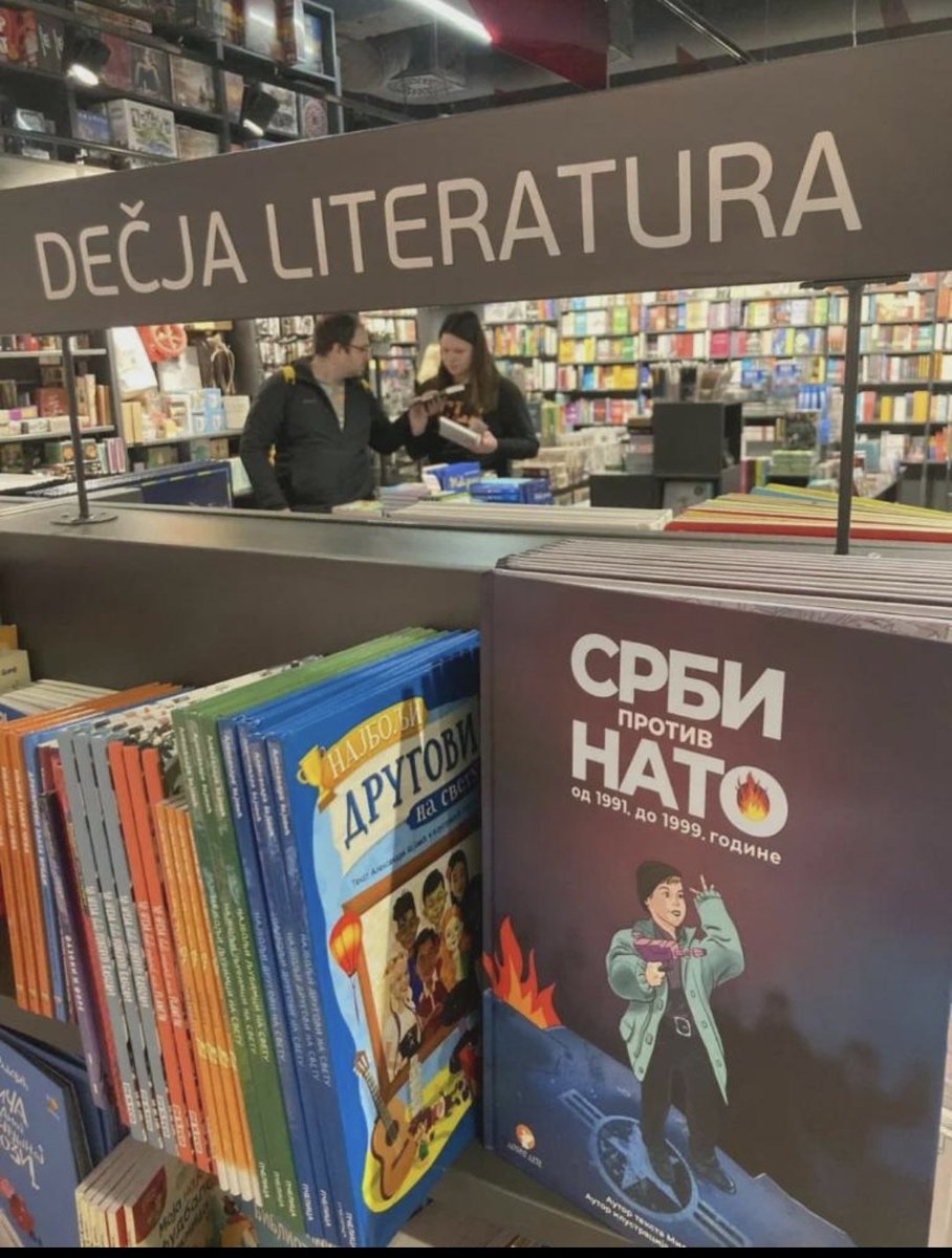 SerbiaBased's tweet image. A children's book titled "Serbs vs NATO" (1991 - 1999) is being sold in Serbian bookstores, teaching kids that their fathers and grandfathers stood up to the strongest military force in the world at the time.
