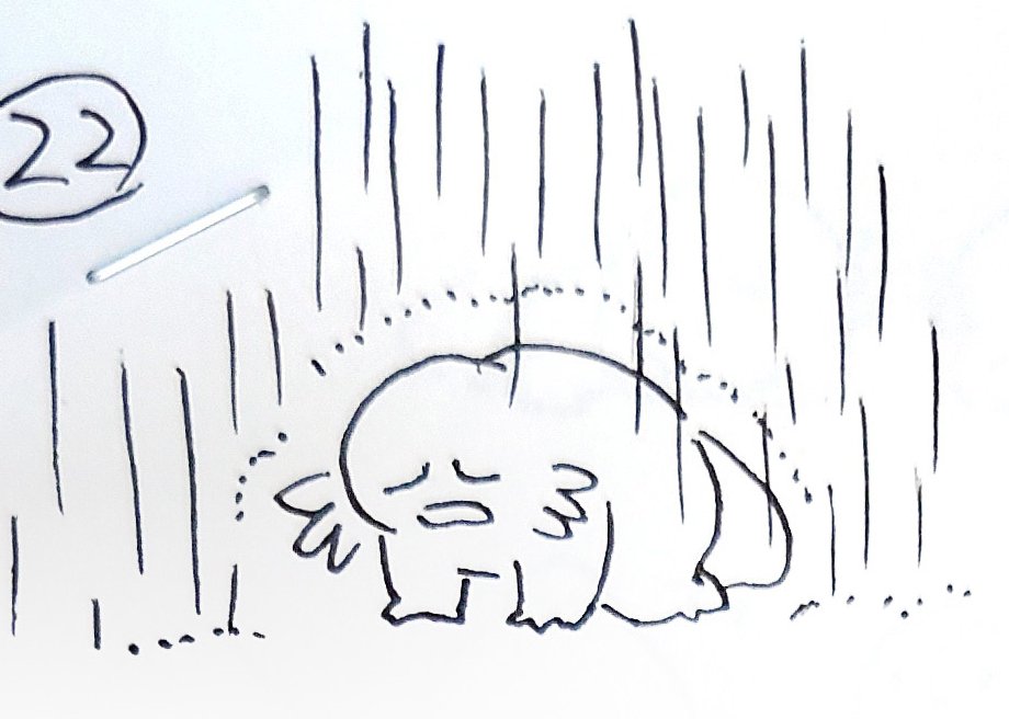 雨に打たれうぱさん #イラスト #日常