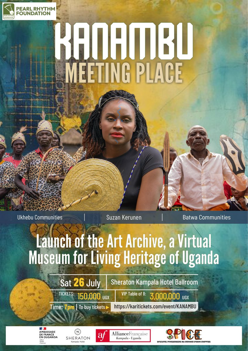 PearlRhythm's tweet image. Join us at the Sheraton Kampala Hotel Ballroom on July 26, 2025 for the Art Archive launch Supported by @Franceinuganda in collaboration with SPICE project. Dont miss showcases the Batwa, Ukebhu, and Alur communities.
- Venue: Sheraton Hotel Ballroom
- Time: 7:00pm