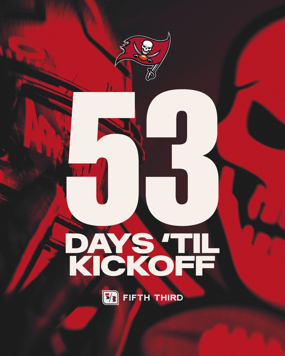 Buccaneers's tweet photo. 5️⃣3️⃣ days 'til Bucs football is back 😤 https://t.co/vcDI03GXl9