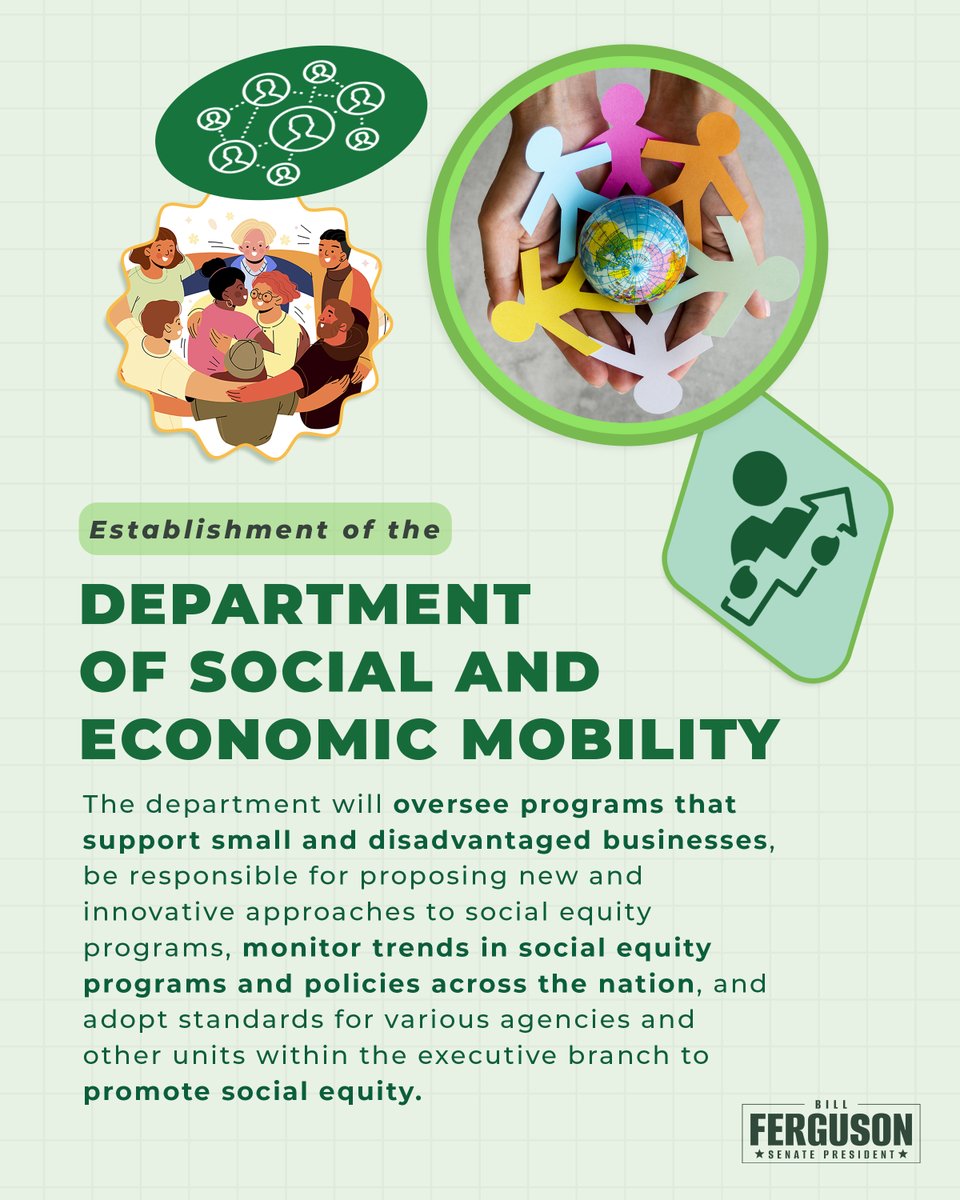SenBillFerg's tweet image. Maryland just launched the Department of Social and Economic Mobility to lead the charge on equity, innovation, and support for small and disadvantaged businesses. Special thanks to @SpeakerAJones for sponsoring HB1253 to make this vision a reality!