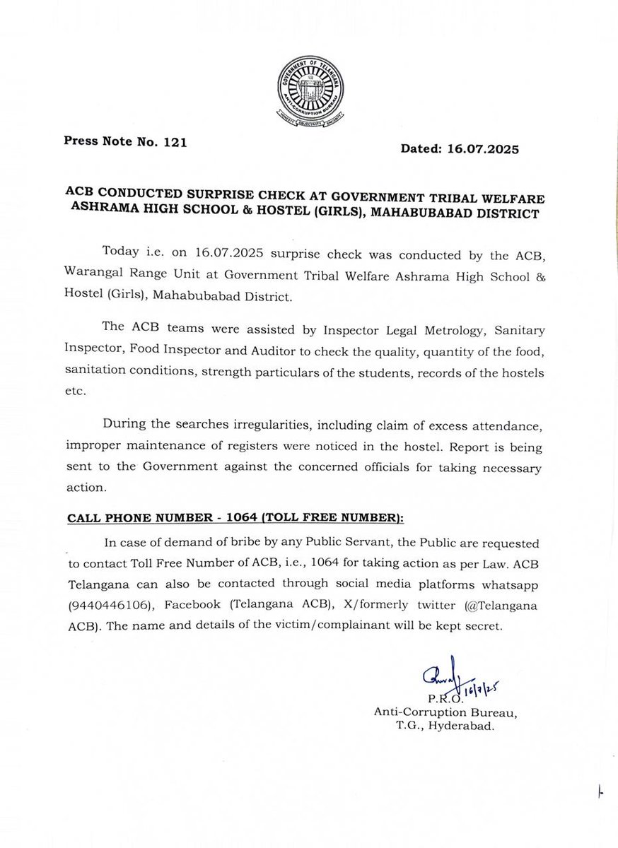 ACB Telangana (@telanganaacb) on Twitter photo 