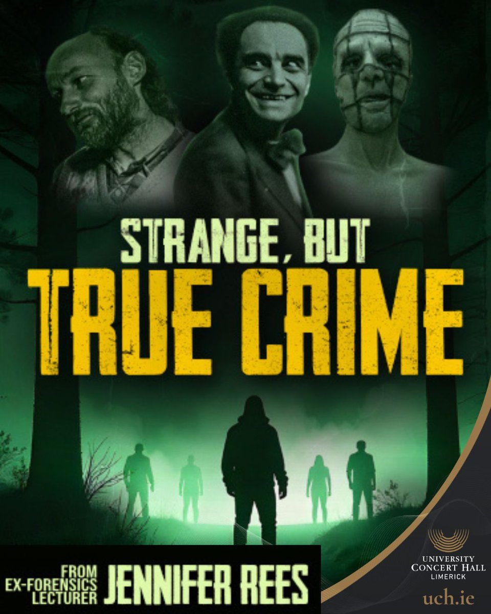 🔪 Strange but True Crime 🔪 

📅 Friday 17th October 2025  
⏰ 8pm
🎟 €29.50 (Booking Fees Apply)
🎟 Group Offers Available 

📞 061 331 549
🌐 uch.ie