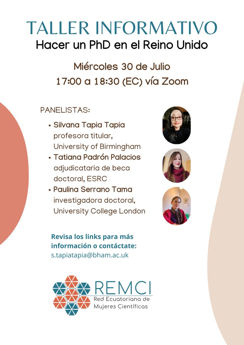Si tienes la ambición de hacer un PhD y te interesa el Reino Unido, ven a nuestro taller gratuito. Te contaremos lo que se necesita para obtener una beca y qué perspectivas tiene la carrera académica.

Inscripción: tinyurl.com/3htpc48r
Contenidos: tinyurl.com/mr2nhhdj