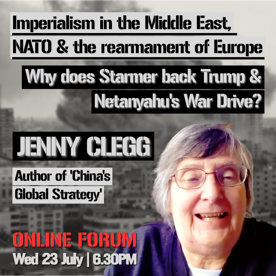 arise_festival's tweet image. What lies behind Trump's cold war on China?
Join @JennyClegg1, author, 'China's Global Strategy' (@PlutoPress) & activist with @CNDuk @STWuk plus @FromSteveHowell at a vital discussion on opposing imperialism today.
Online, Wednesday, July 23m, 18:30 👉 bit.ly/StarmersWarDri…