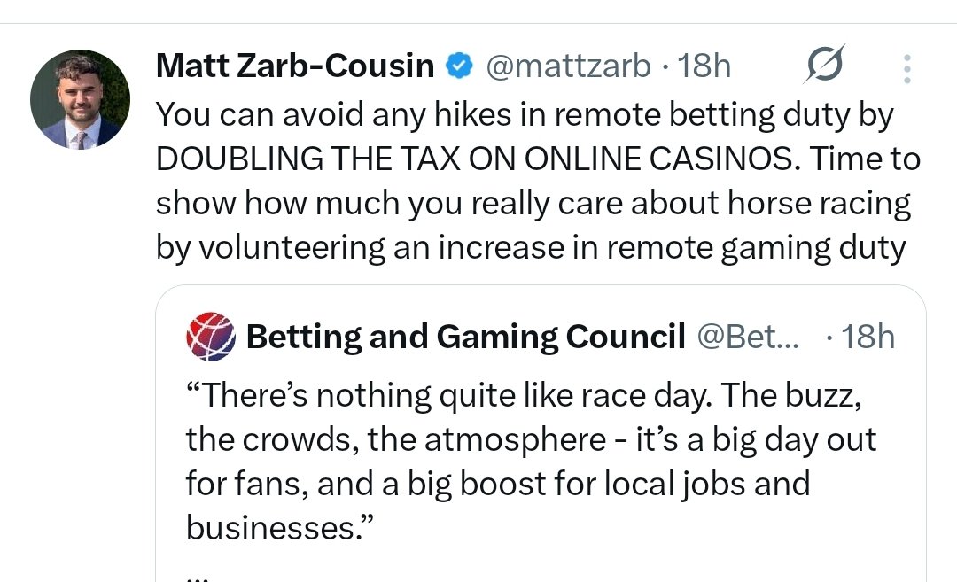 Gambling on racing does not live in a vacuum. It is part of a wider product that includes sports betting and casino. Any tax increases, advertising bans, public health approach to regulation and affordability checks are all bad news for racing.
Gambling is a normal activity.