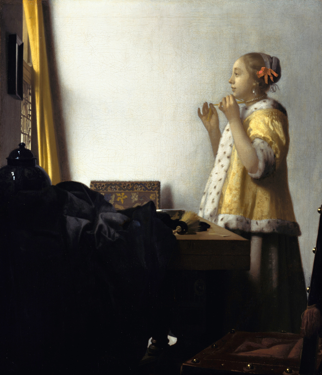 ArtistVermeer's tweet image. Young Woman with a Pearl Necklace
