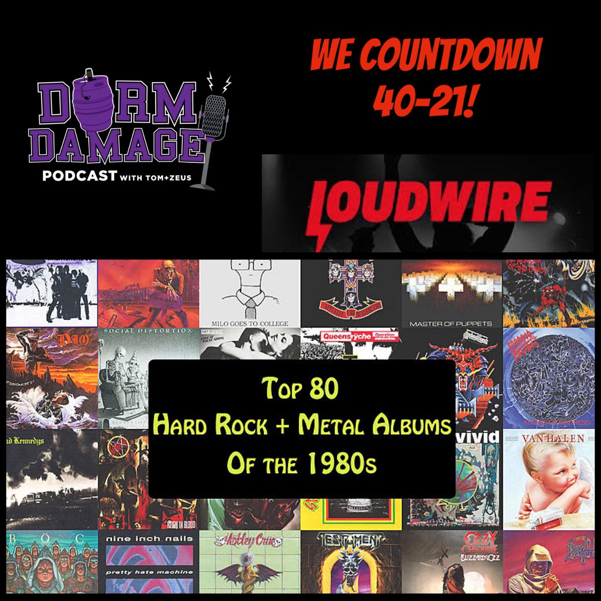 🚨NEW EPISODE! On the latest episode of Dorm Damage, we continue counting down the top 80 hard rock &amp; metal albums of the 80s by <a href="/Loudwire/">Loudwire</a>!

This one gets interesting to say the least!

CHECK US OUT!👇🏻 shoutitoutloudcast.com/dd-episodes/2l…