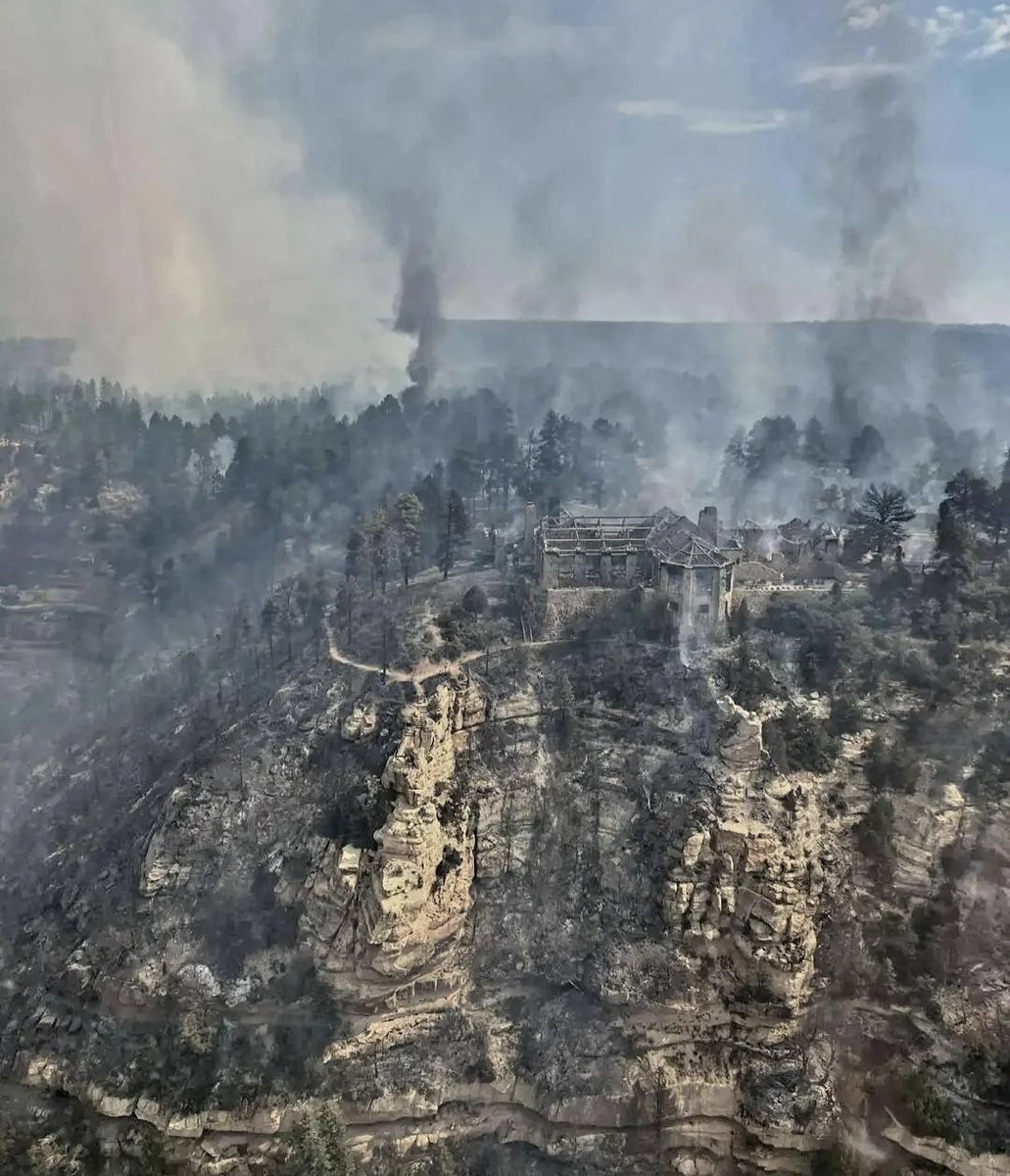 The aftermath of the fire at Grand Canyon Lodge.