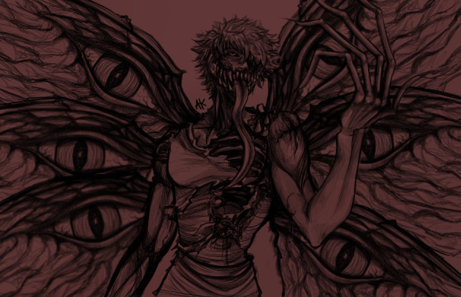 insufferablehoe's tweet image. ποΈπͺ½ Seraph from @AJWhiteAuthor's #HellFollowedWithUs ! Started this sketch last year and thought it was way too cool to be abandoned in the WIP pile, so my rendition returns. Go read AJW books they're excellent