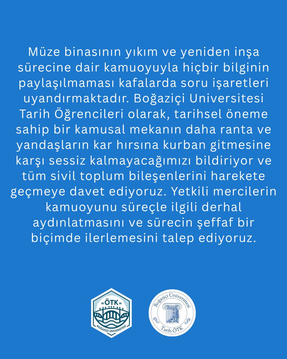 bounhist's tweet image. Antalya Müzesi’nin yıkılmasına dair alınan keyfi kararla ilgili kamuoyunun aydınlatılmasını talep ediyoruz.