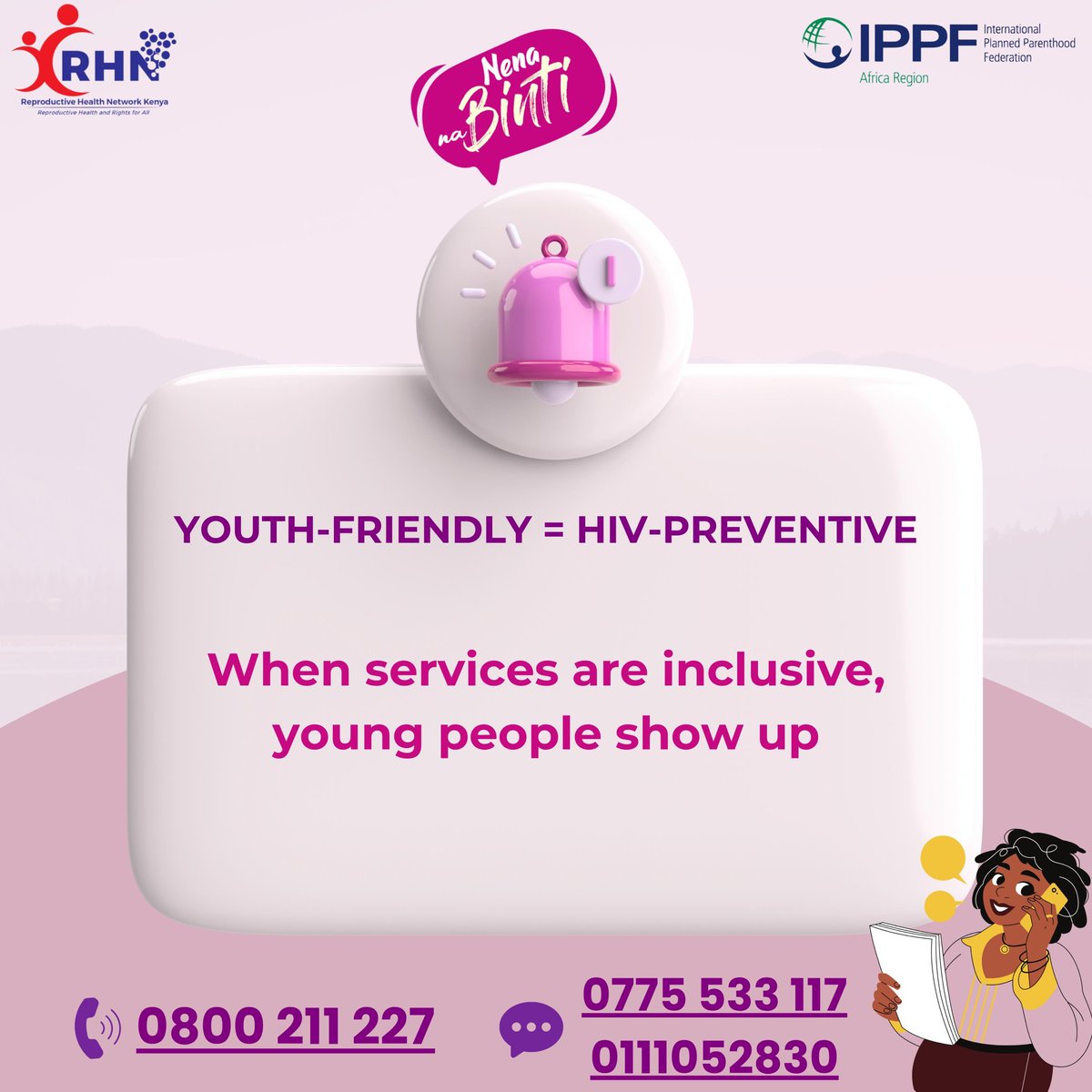 YOUTH-FRIENDLY = HIV-PREVENTIVE
When services are inclusive, young people show up, stay informed, and stay safe.
#NenaNaBinti #YouthHealth #HIVPrevention #SRHR #RHNKenya #IPPF